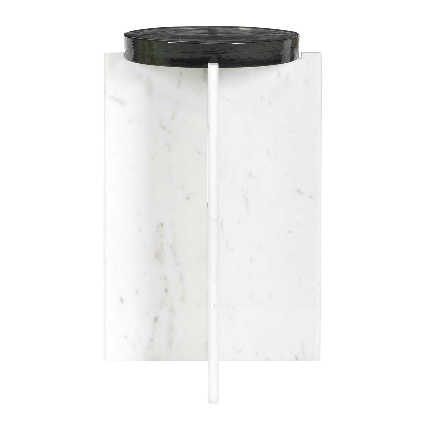 Olina - Marble Outdoor Accent Table - White