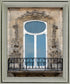 Ornate Balcony Gaze - 28" x 34" Framed Wall Art - Gray