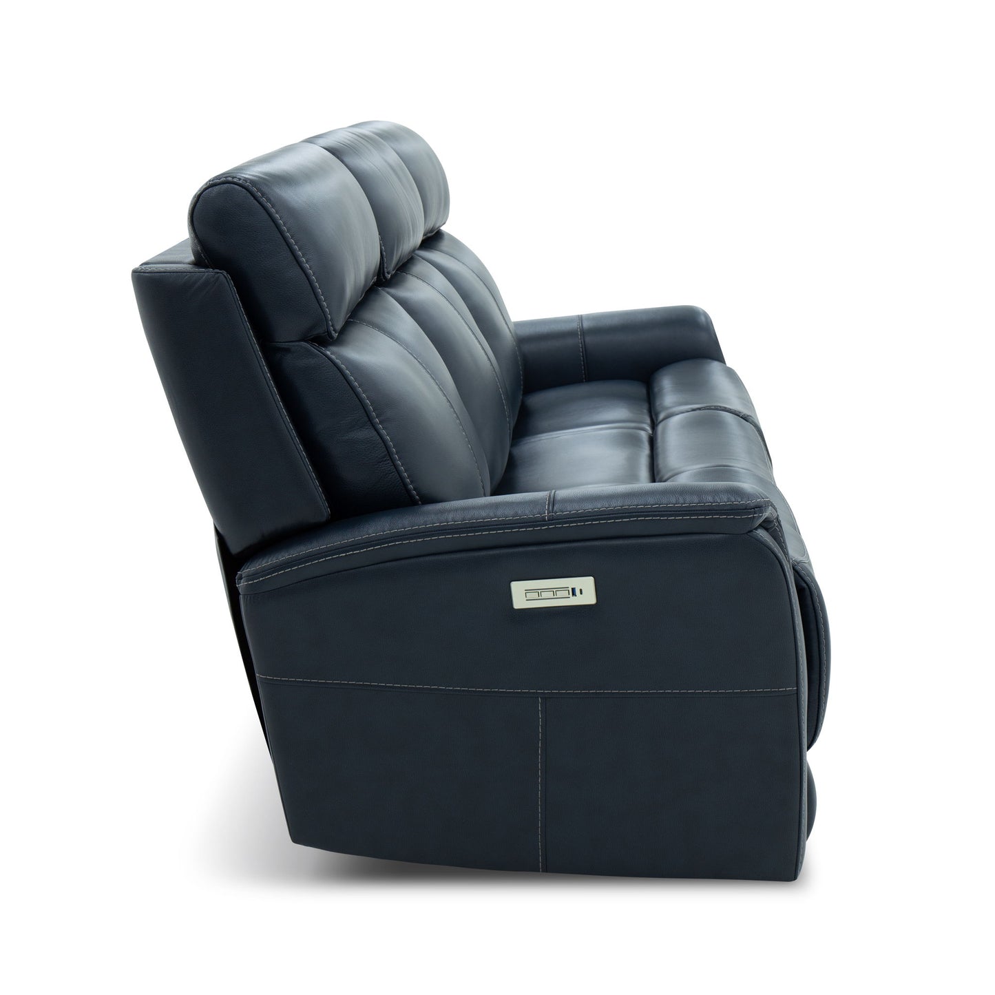 View - Power Reclining Sofa With Console, Power Headrest & Lumbar