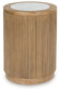 Camdill - Round End Table - Light Brown / White