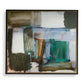 Green Fields - Framed Abstract Canvas - Black / Blue / Green / Orange / White / Yellow