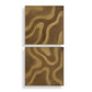 Golden Terrain - Wooden Wall Decor (Set of 2) - Brown / Gold