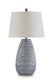 Kaidins - Ceramic Table Lamp - White / Blue