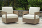 Serene Bay - Swivel Glider Chair With Cushion - Dark Brown / White