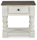 Havalance - Square End Table - White / Gray