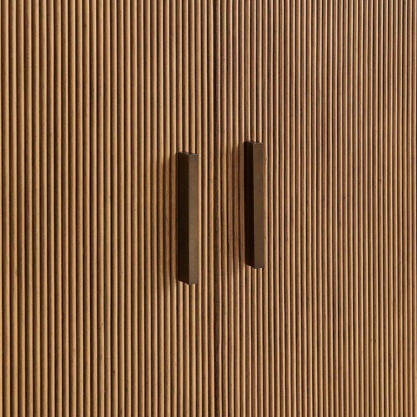 Mebarak - Reeded 2 Door Cabinet - Bronze,White,Woodtone
