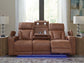Clean-Slate - Power Reclining Sofa / Adj Headrest - Caramel