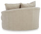 Steelwater Retreat - Oversized Swivel Accent Chair - Latte