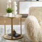 Clench - Brass Side Table - Beige