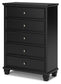 Lanolee - Five Drawer Chest - Black