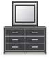 Zuraleus - 4 Pc. - Queen Upholstered Bed With Roll Slats, Dresser, Mirror And Nightstand - Black