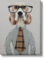 Dapper Hound Boss - 30" x 40" Framed Wall Art - Gray