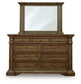 Frantanna - 3 Pc. - Queen Panel Storage Bed, Dresser And Mirror - Brown