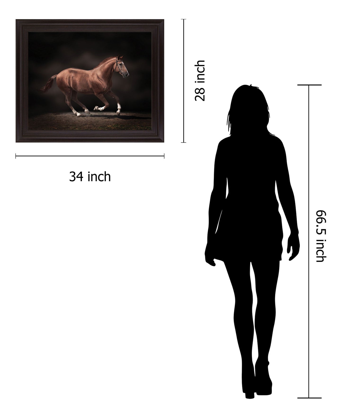 Chestnut Grace - 28" x 34" Framed Wall Art - Dark Brown