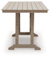 Seacliff Beach - Rectangular Counter Height Dining Table With Umbrella Option - Medium Brown