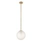 Ripple - 1 Light Frost Glass Pendant - Gold