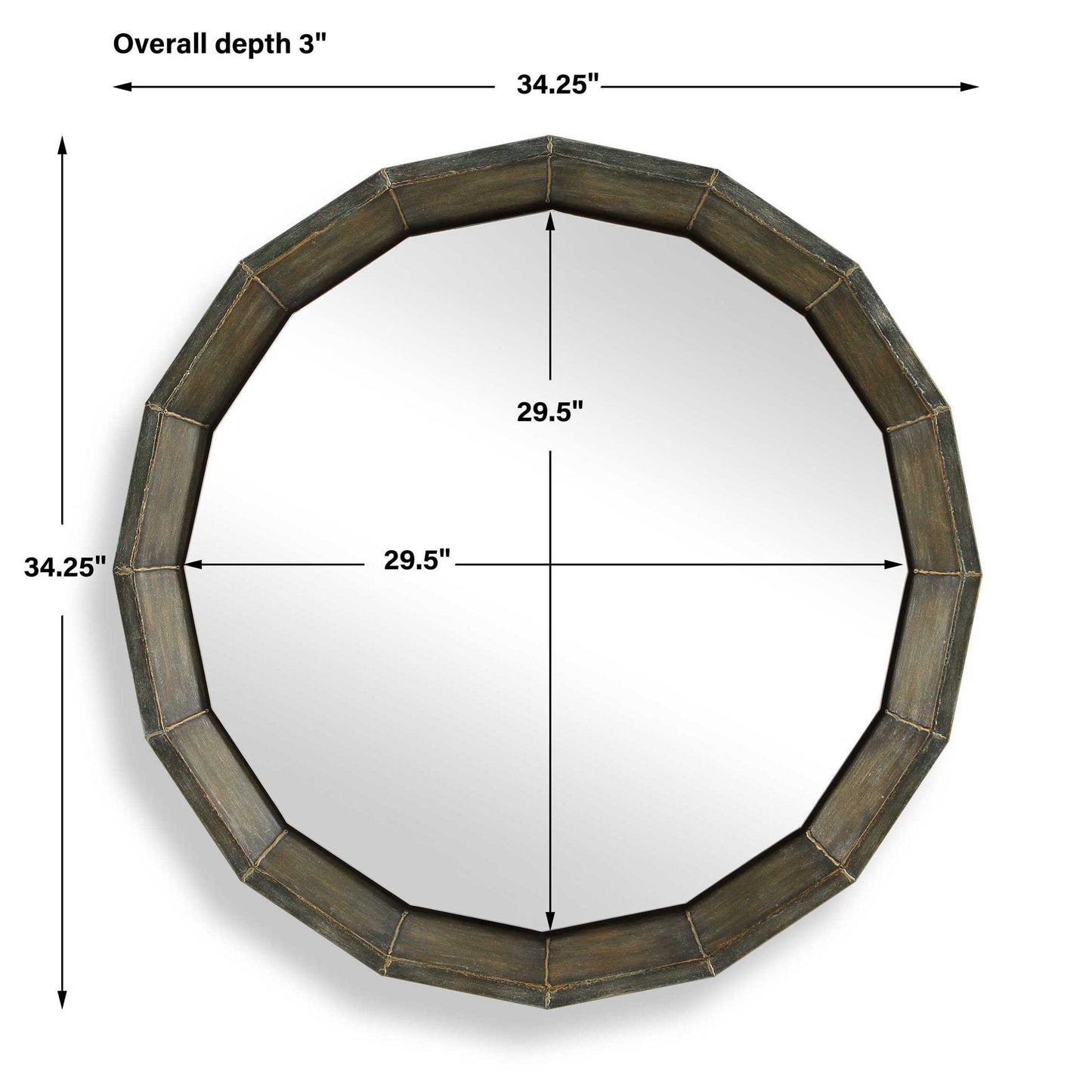 Neve - Round Mirror - Bronze