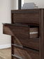 Dilenno - Five Drawer Chest - Dark Brown