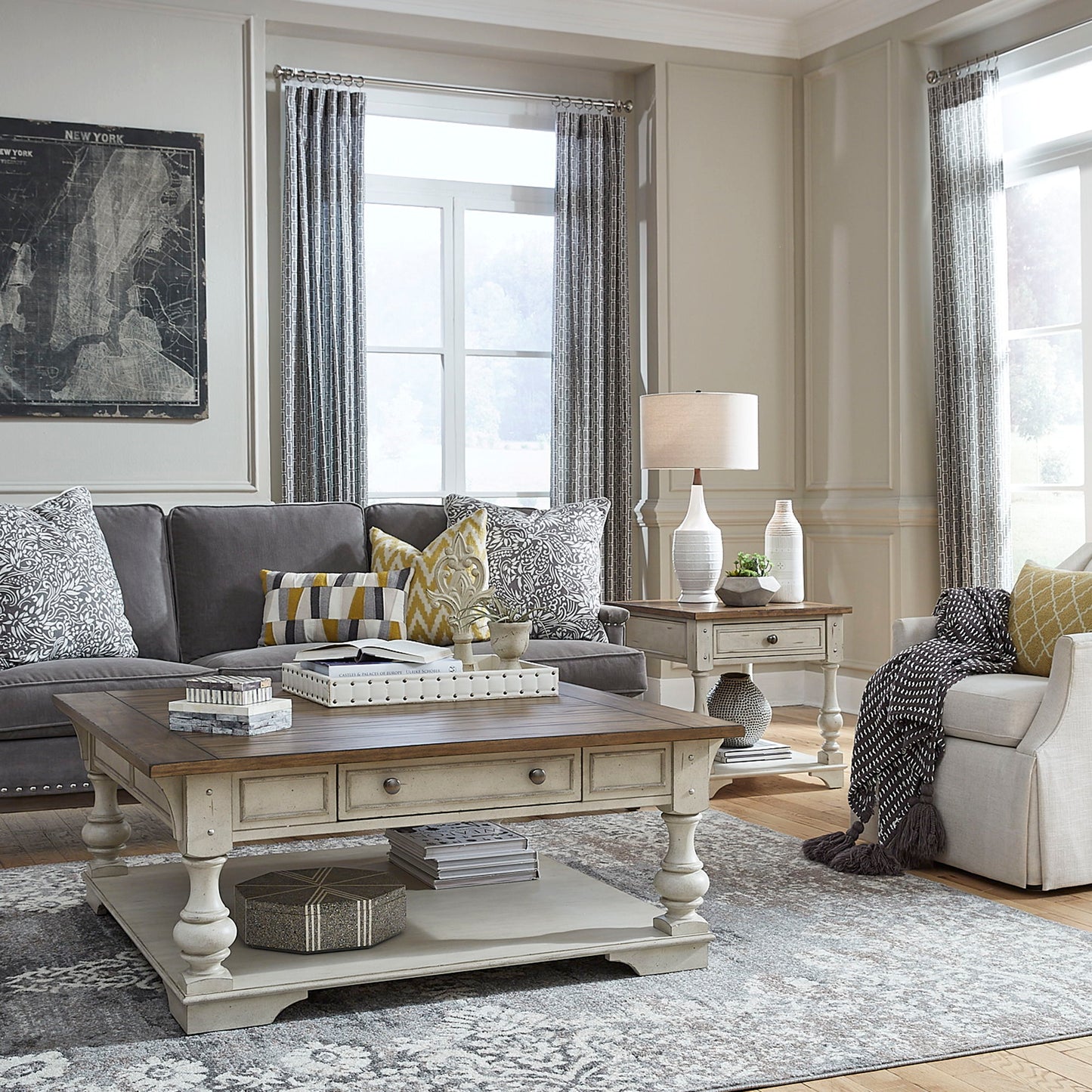 Morgan Creek - 3 Piece Living Room Set - White