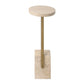 Feranno - Travertine Accent Table - Brass