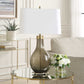 Shyla - Dark Glass Table Lamp - White