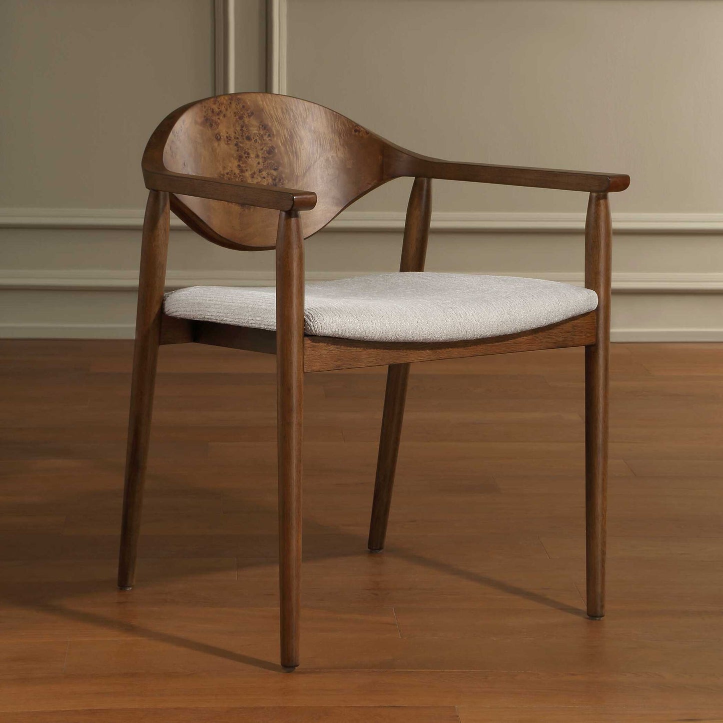 Augusta - Burl Dining Chair - Brown,White