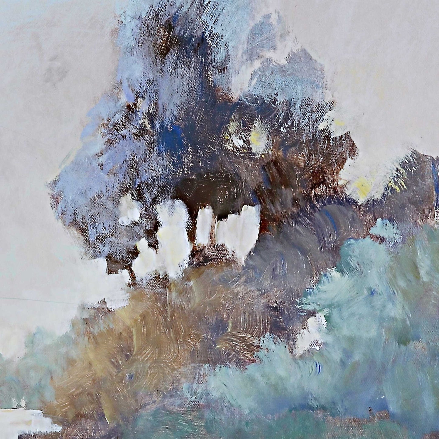 Morning Lake - Watercolor Framed Print - Blue