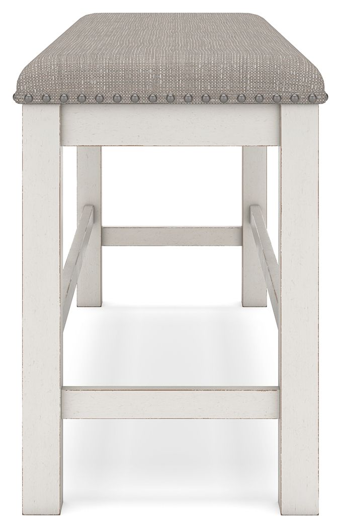 Robbinsdale - Dbl Counter Height Upholstered Dining Bench - Antique White