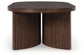 Korestone - Oval Cocktail Table - Dark Brown
