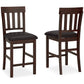 Haddigan - Upholstered Barstool (Set of 2) - Dark Brown