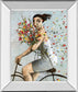 Petals By Lourenco - Mirror Framed Print Wall Art - Gray