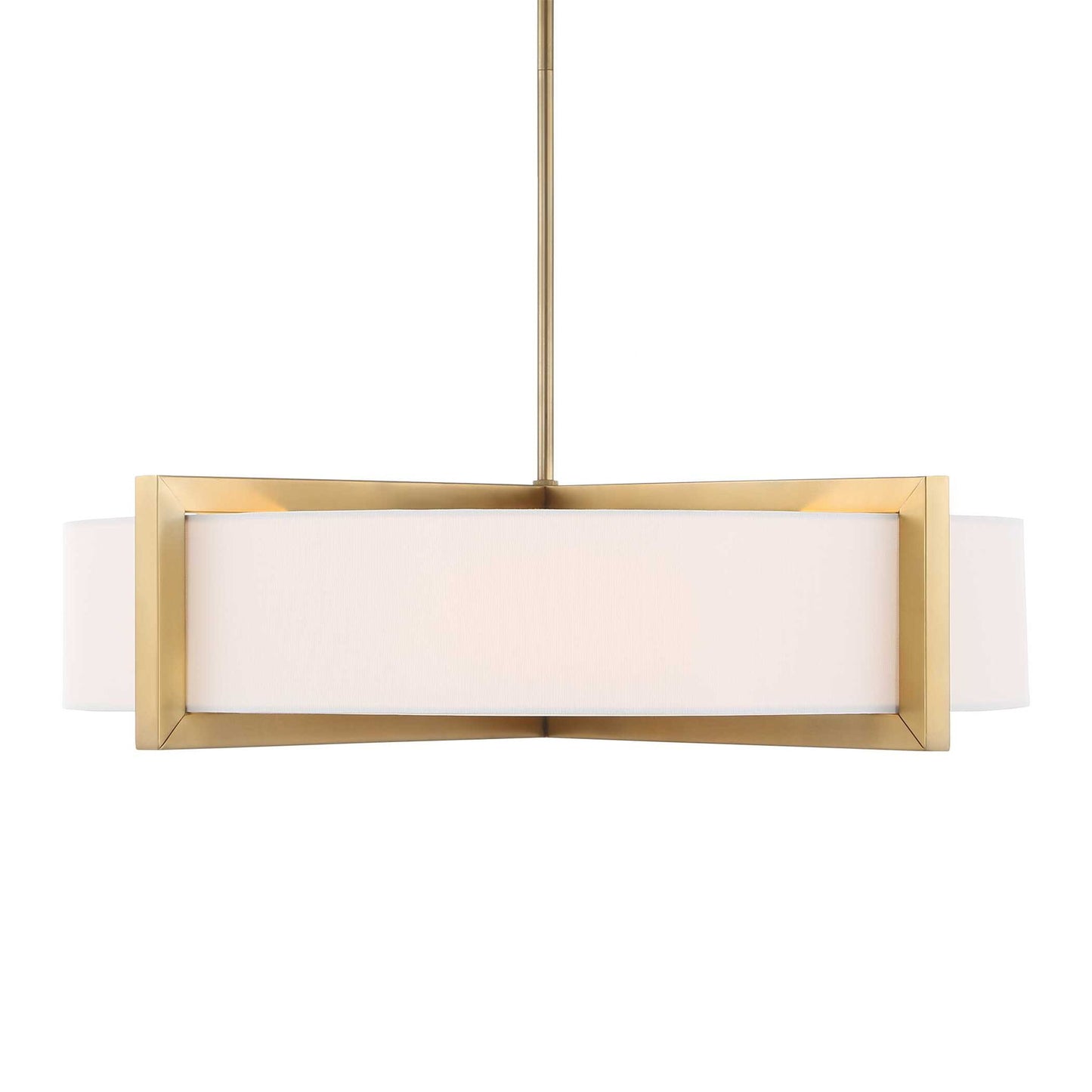 Cresson - 4 Light Drum Pendant - White / Gold