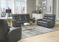 Bosa - Leather Power Reclining Sofa - Charcoal
