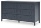 Simmenfort - Six Drawer Dresser - Navy Blue