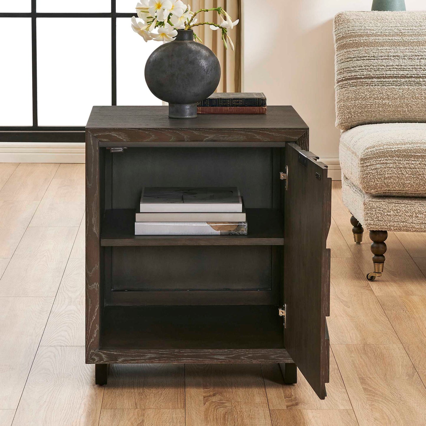 Barrett - Oak Cabinet - Dark Charcoal