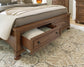 Zackaryn - King Sleigh Storage Bed - Warm Brown