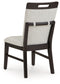 Neymorton - Dining Upholstered Side Chair (Set of 2) - Light Gray / Brown
