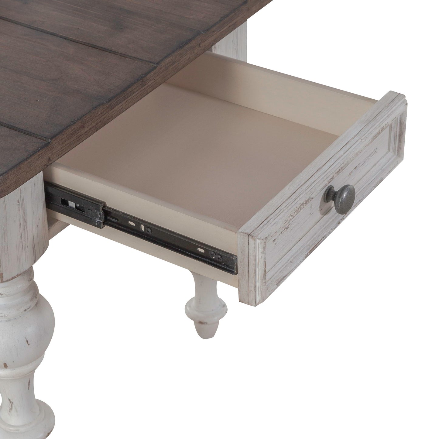 River Place - End Table - Riverstone White & Tobacco