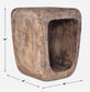 Loophole - Bleached Wash Accent Stool - Dark Brown