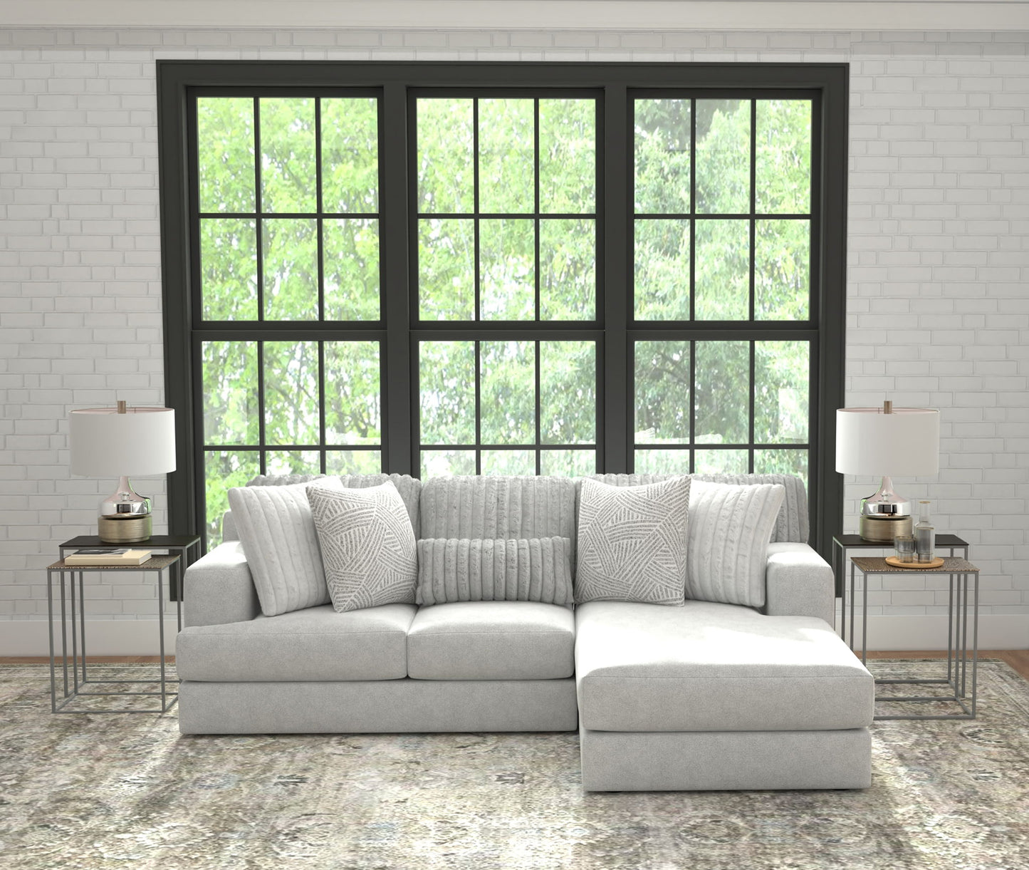 Logan - Upholstered Sectional With Comfort Coil Seating And Accent Pillows Included