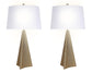 "Golden Apex" Ceramic Table Lamp (Set of 2) - Electroplated Gold