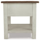 Bolanburg - Rectangular End Table - White / Brown / Beige