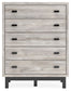 Vessalli - Five Drawer Wide Chest - Black / Gray