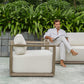 Remsen - Outdoor Lounge Chair - Dark Gray / White