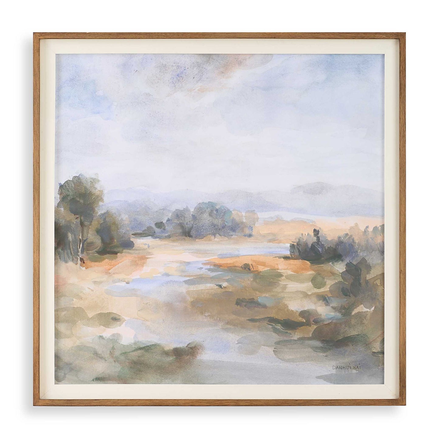 River Afternoon - Landscape Print - Light Brown
