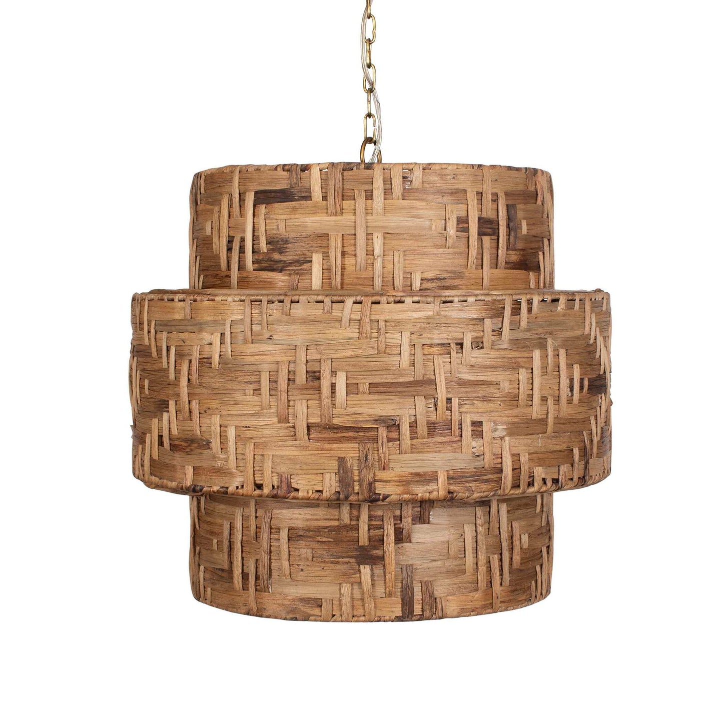 Water Hyacinth - 4 Light Woven Pendant - Light Brown