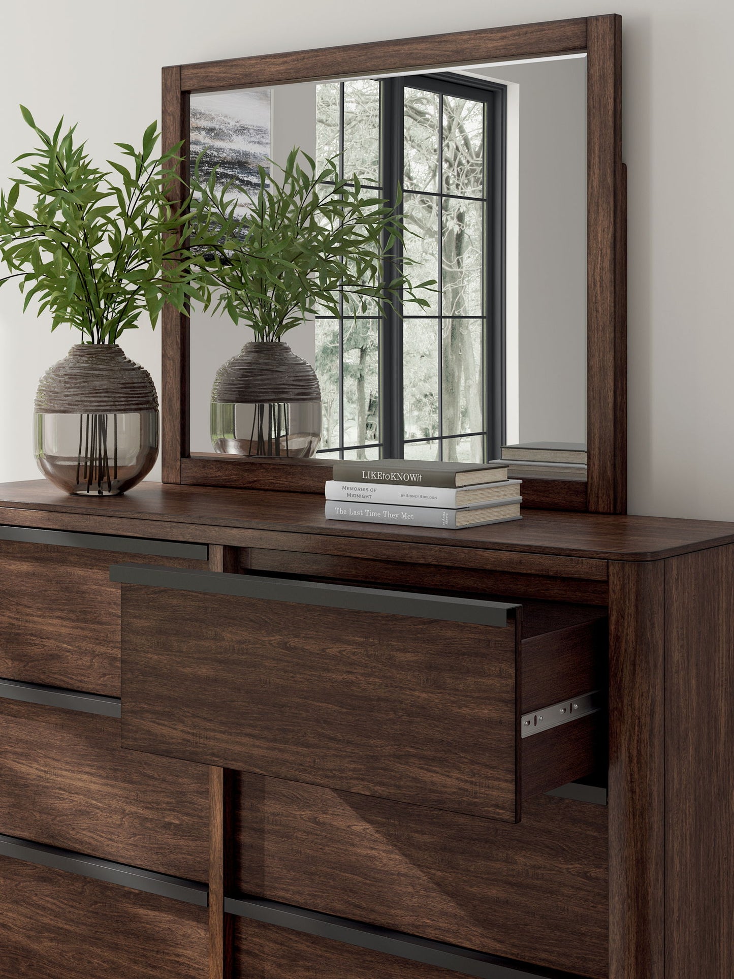 Dilenno - Dresser And Mirror - Dark Brown