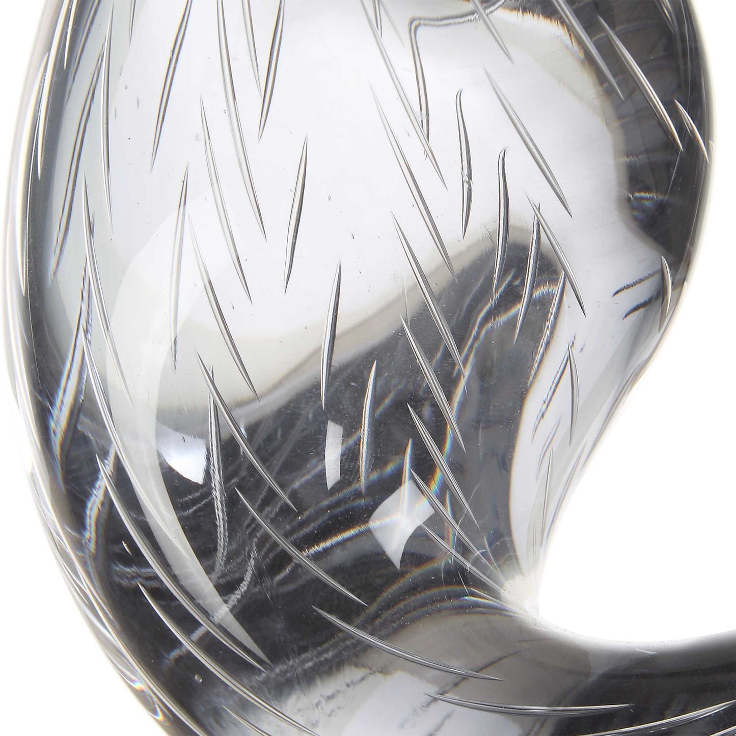 Luminous Twist - Glass Sculpture - Black / White