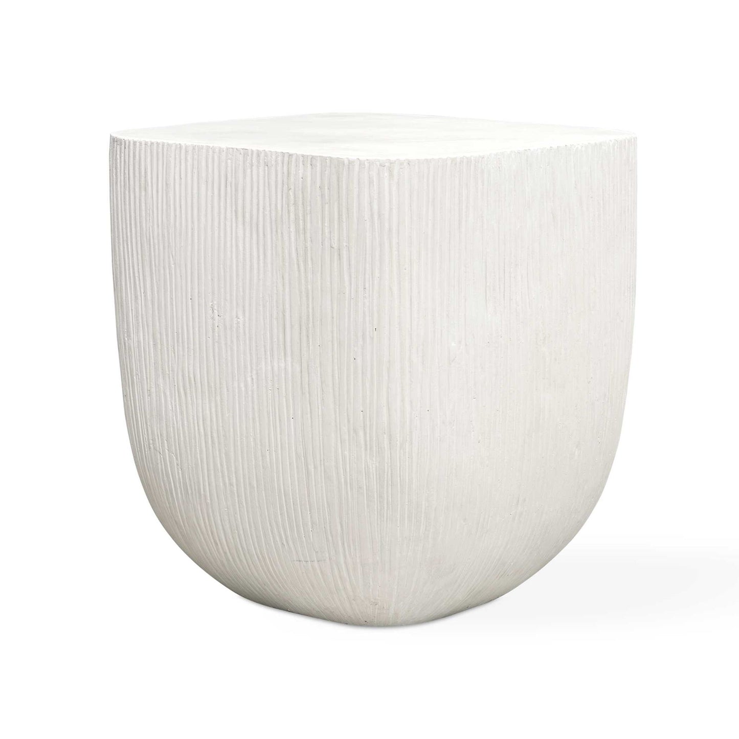 Alma - Concrete Outdoor Side Table - White