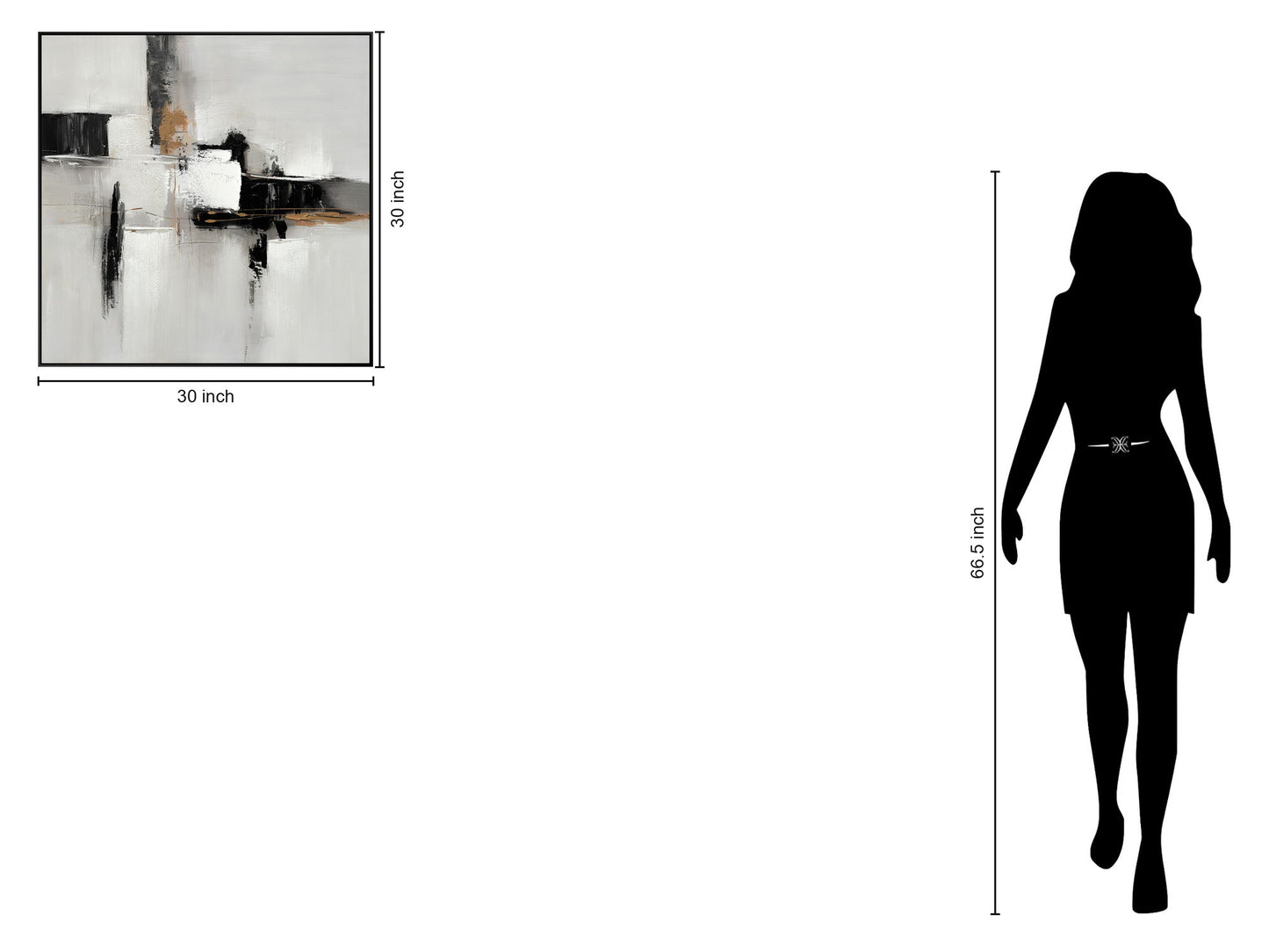 "Urban Elegance I" Hand-Embellished Canvas In Frame - Black / White / Gray / Warm Accents